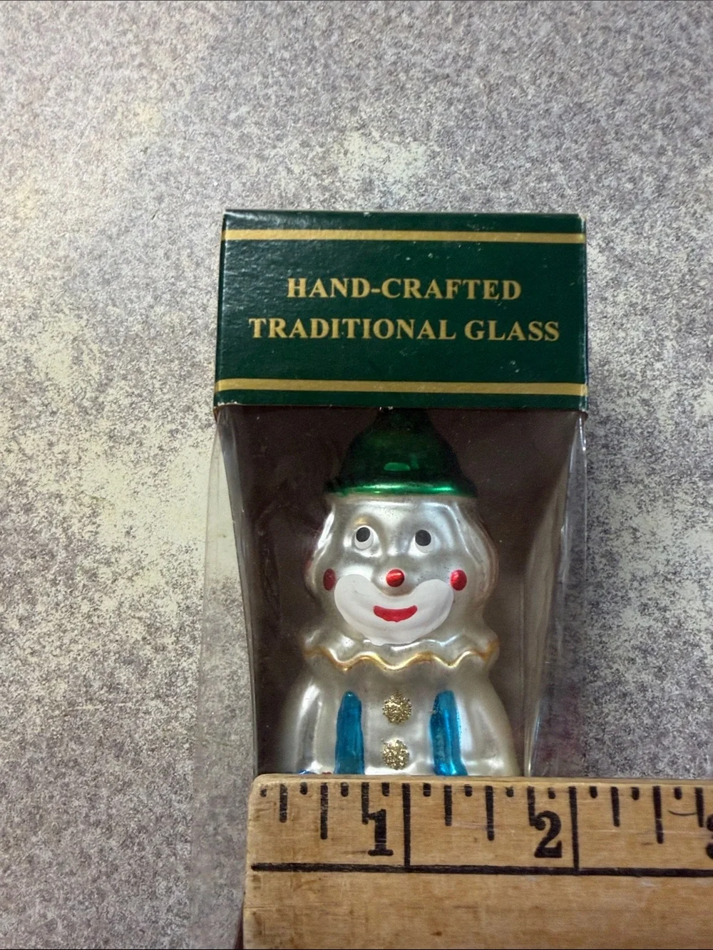Vintage NIB Kurt Adler Hand-Crafted Traditional Glass Clown Ornament